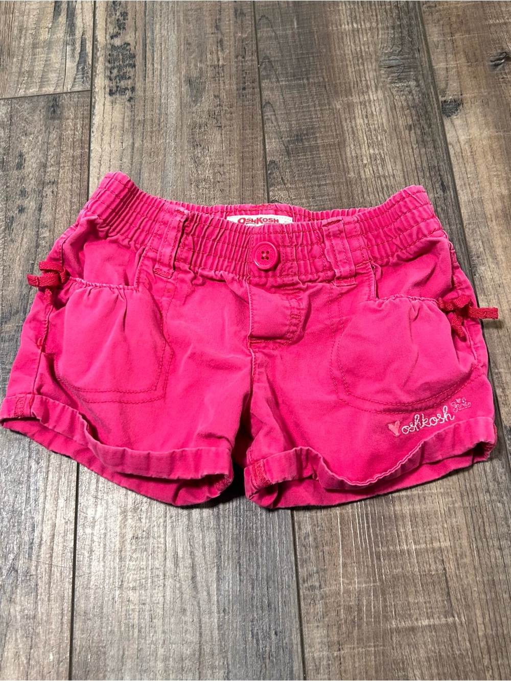Oshkosh Girls Size 2 Toddler Pink Embroidered Logo Shorts